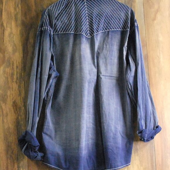 Roar Signature Button Down Embroidered Shirt Blue Men's XL - Picture 3 of 4